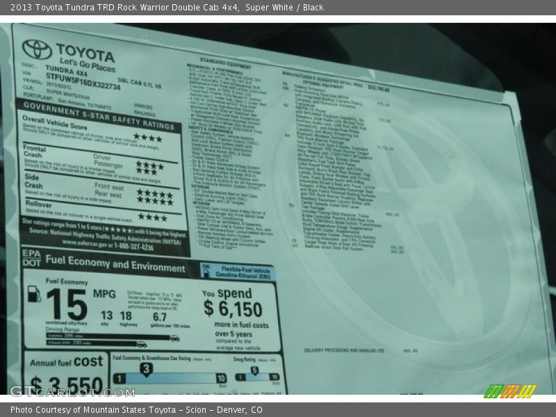 Super White / Black 2013 Toyota Tundra TRD Rock Warrior Double Cab 4x4