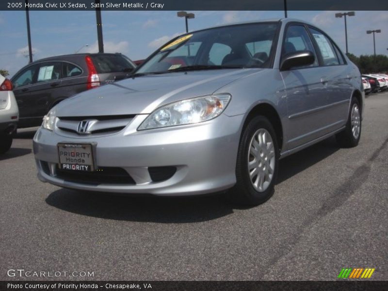 Satin Silver Metallic / Gray 2005 Honda Civic LX Sedan