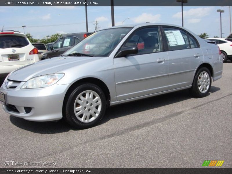 Satin Silver Metallic / Gray 2005 Honda Civic LX Sedan