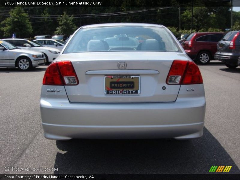 Satin Silver Metallic / Gray 2005 Honda Civic LX Sedan