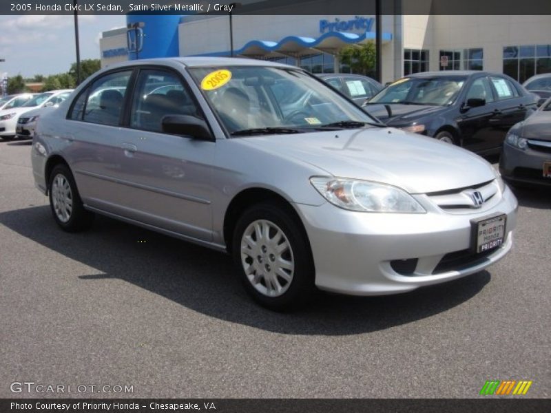 Satin Silver Metallic / Gray 2005 Honda Civic LX Sedan
