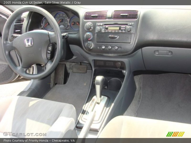 Satin Silver Metallic / Gray 2005 Honda Civic LX Sedan