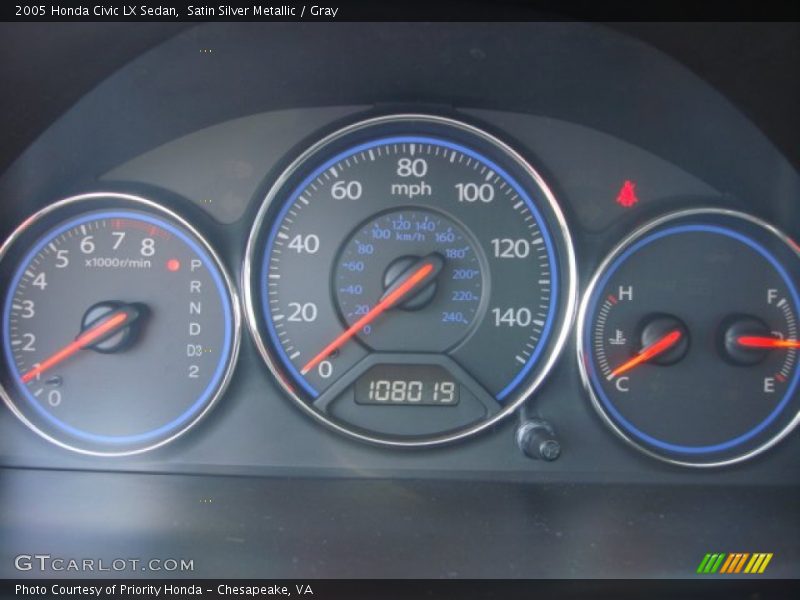 Satin Silver Metallic / Gray 2005 Honda Civic LX Sedan