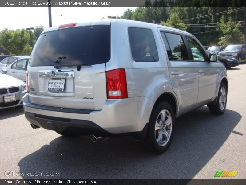 Alabaster Silver Metallic / Gray 2012 Honda Pilot EX 4WD