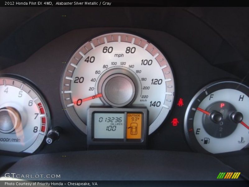 Alabaster Silver Metallic / Gray 2012 Honda Pilot EX 4WD