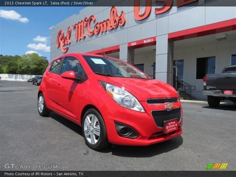 Salsa (Red) / Silver/Silver 2013 Chevrolet Spark LT