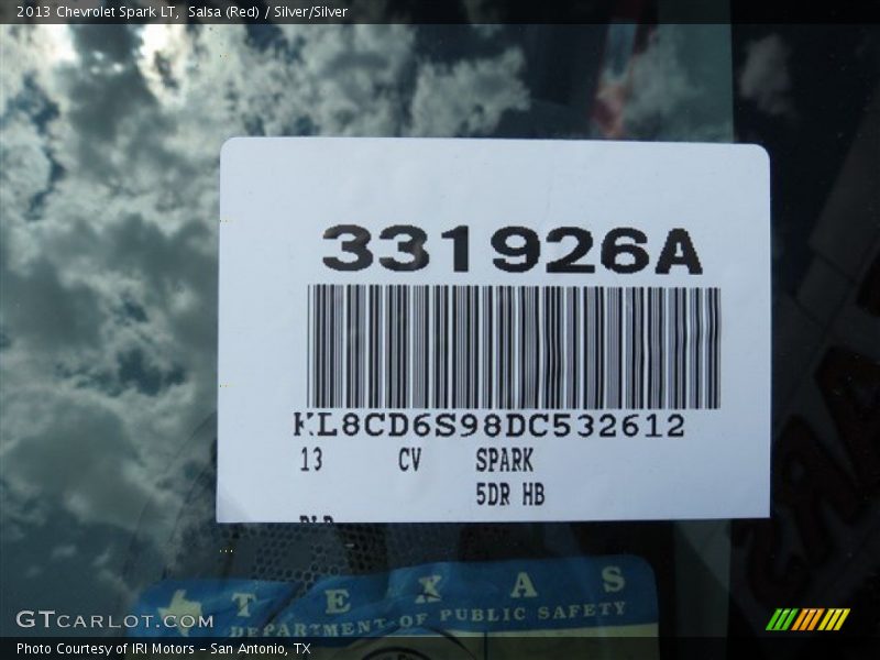 Salsa (Red) / Silver/Silver 2013 Chevrolet Spark LT