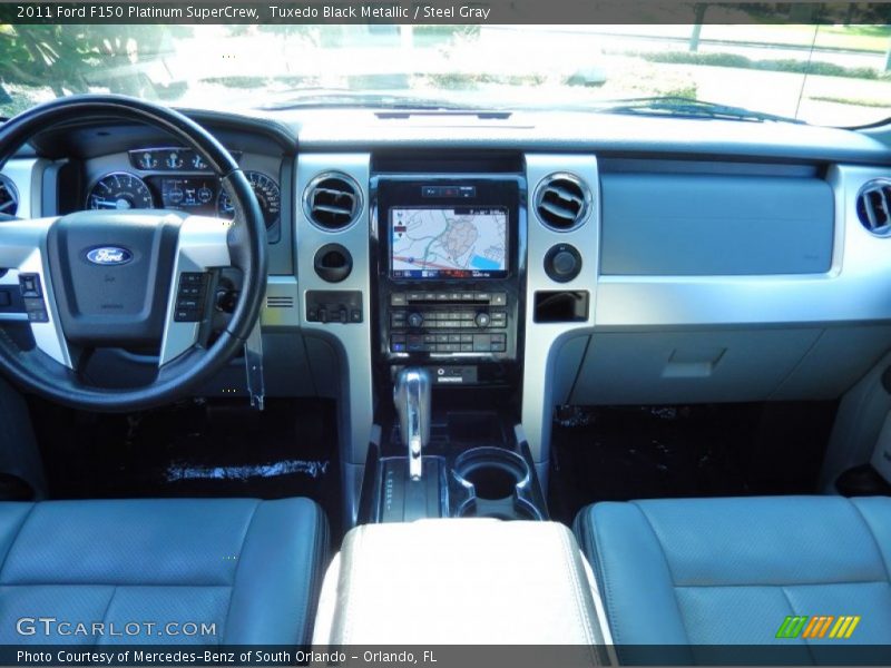 Tuxedo Black Metallic / Steel Gray 2011 Ford F150 Platinum SuperCrew