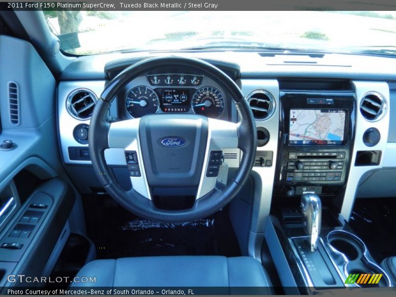 Tuxedo Black Metallic / Steel Gray 2011 Ford F150 Platinum SuperCrew