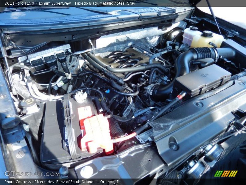 Tuxedo Black Metallic / Steel Gray 2011 Ford F150 Platinum SuperCrew