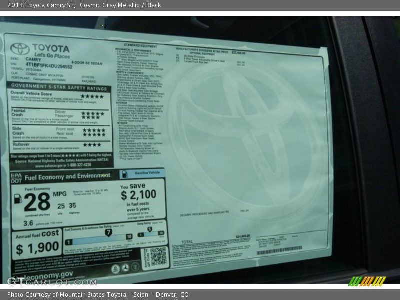 Cosmic Gray Metallic / Black 2013 Toyota Camry SE