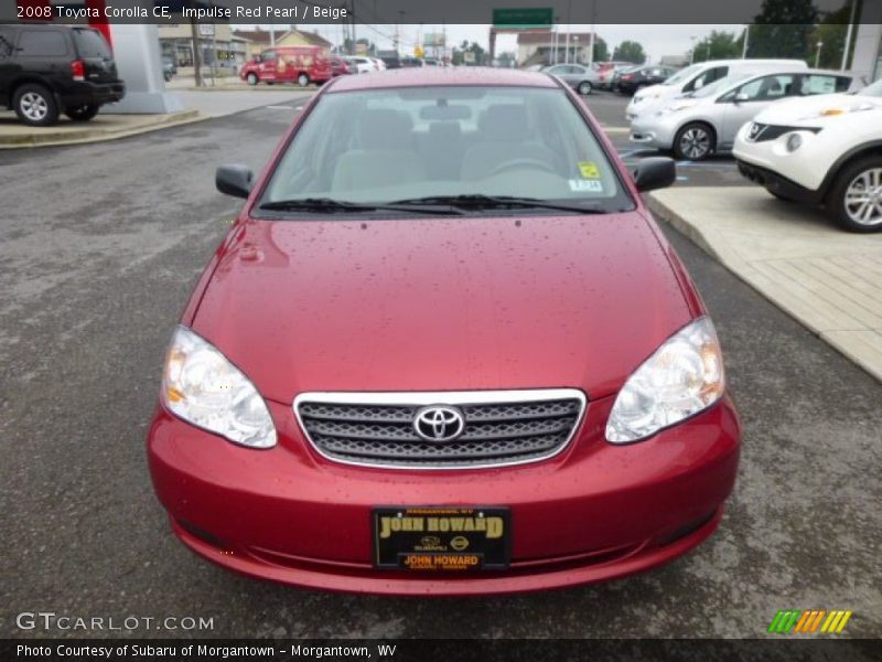 Impulse Red Pearl / Beige 2008 Toyota Corolla CE