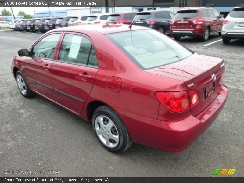 Impulse Red Pearl / Beige 2008 Toyota Corolla CE