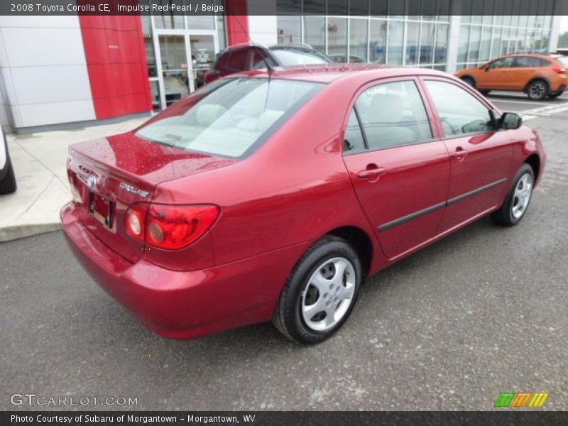 Impulse Red Pearl / Beige 2008 Toyota Corolla CE