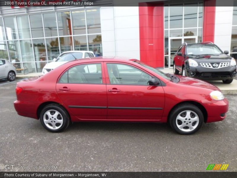 Impulse Red Pearl / Beige 2008 Toyota Corolla CE