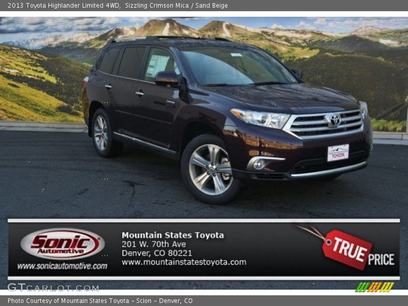 Sizzling Crimson Mica / Sand Beige 2013 Toyota Highlander Limited 4WD