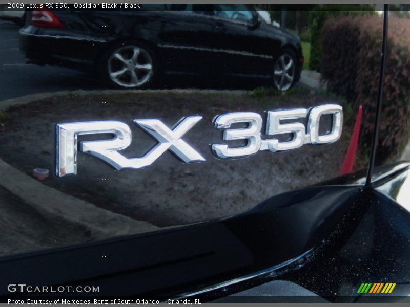 Obsidian Black / Black 2009 Lexus RX 350