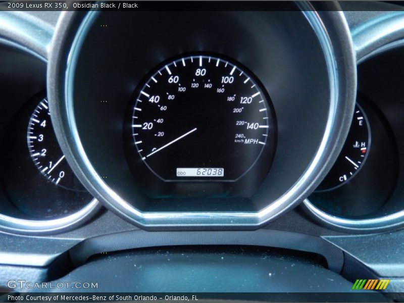 Obsidian Black / Black 2009 Lexus RX 350