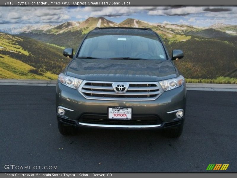 Cypress Green Pearl / Sand Beige 2013 Toyota Highlander Limited 4WD
