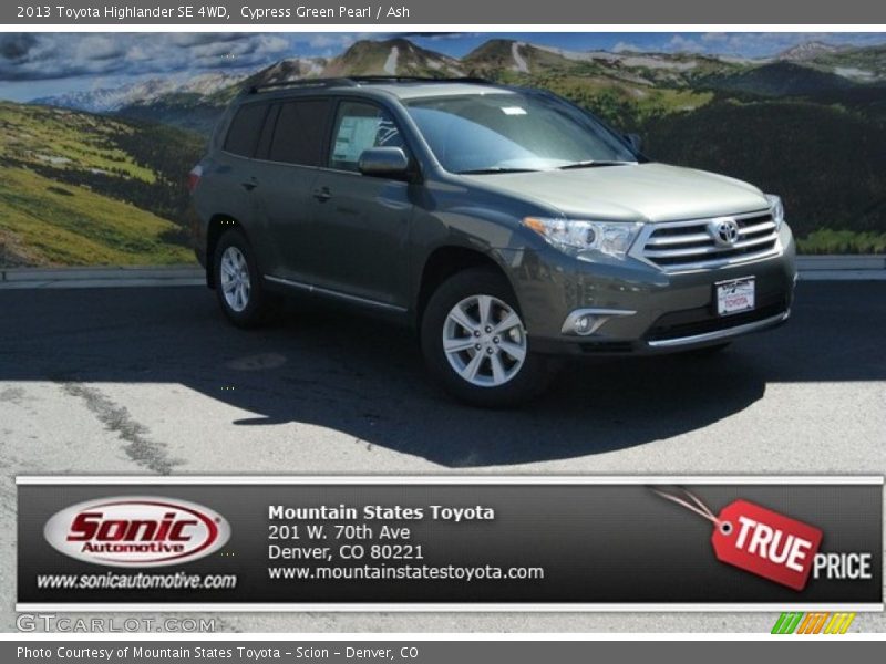 Cypress Green Pearl / Ash 2013 Toyota Highlander SE 4WD