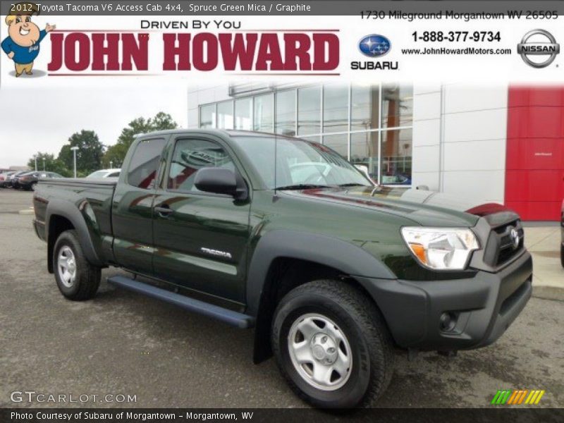 Spruce Green Mica / Graphite 2012 Toyota Tacoma V6 Access Cab 4x4