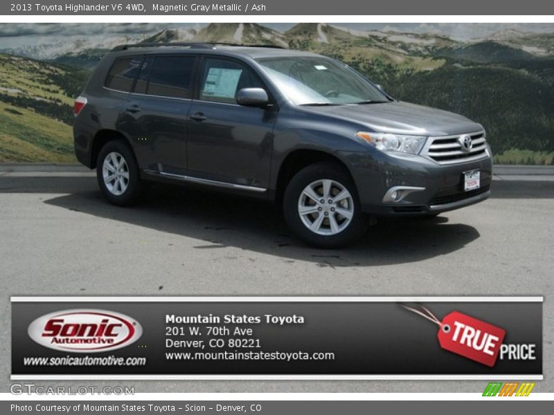 Magnetic Gray Metallic / Ash 2013 Toyota Highlander V6 4WD
