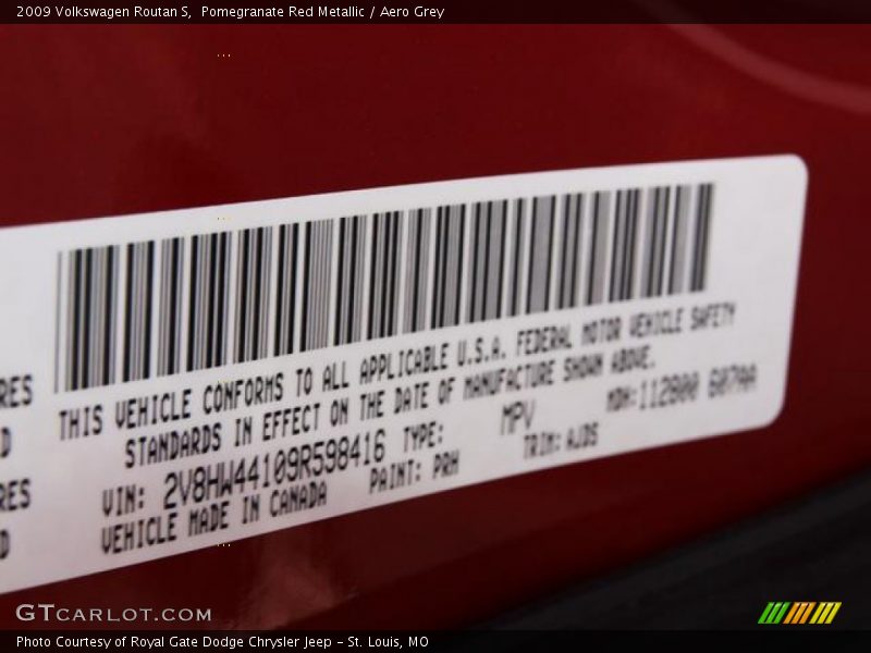 Pomegranate Red Metallic / Aero Grey 2009 Volkswagen Routan S
