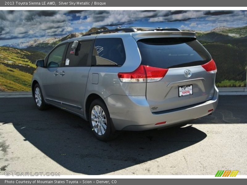 Silver Sky Metallic / Bisque 2013 Toyota Sienna LE AWD