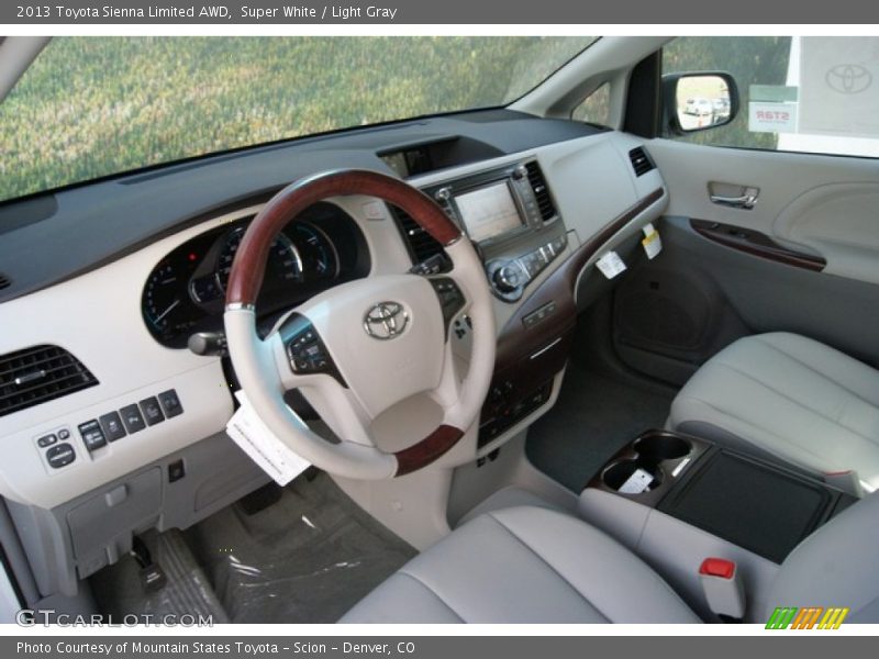 Super White / Light Gray 2013 Toyota Sienna Limited AWD