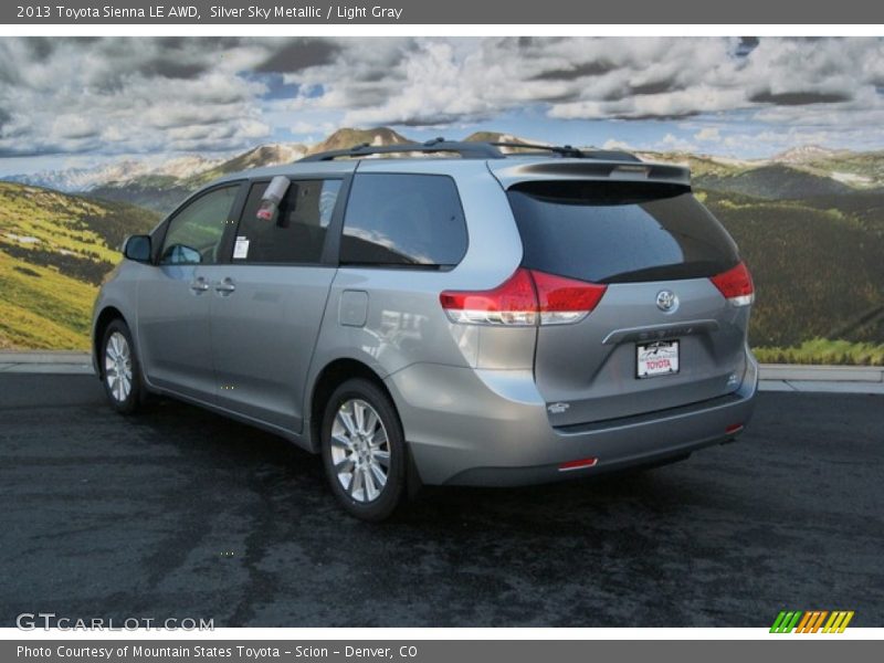 Silver Sky Metallic / Light Gray 2013 Toyota Sienna LE AWD