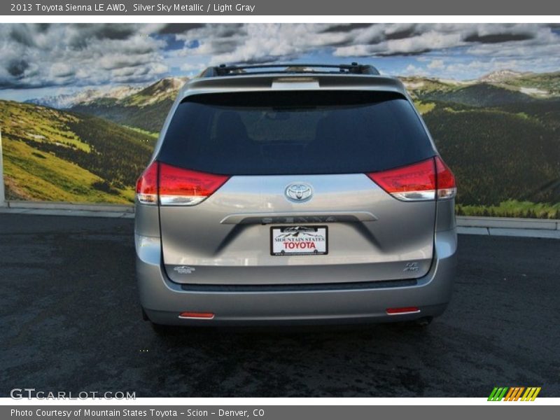 Silver Sky Metallic / Light Gray 2013 Toyota Sienna LE AWD
