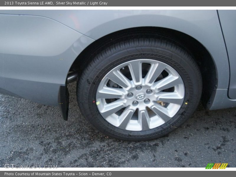 Silver Sky Metallic / Light Gray 2013 Toyota Sienna LE AWD