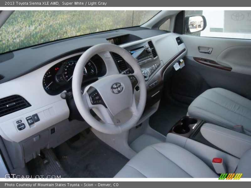 Super White / Light Gray 2013 Toyota Sienna XLE AWD