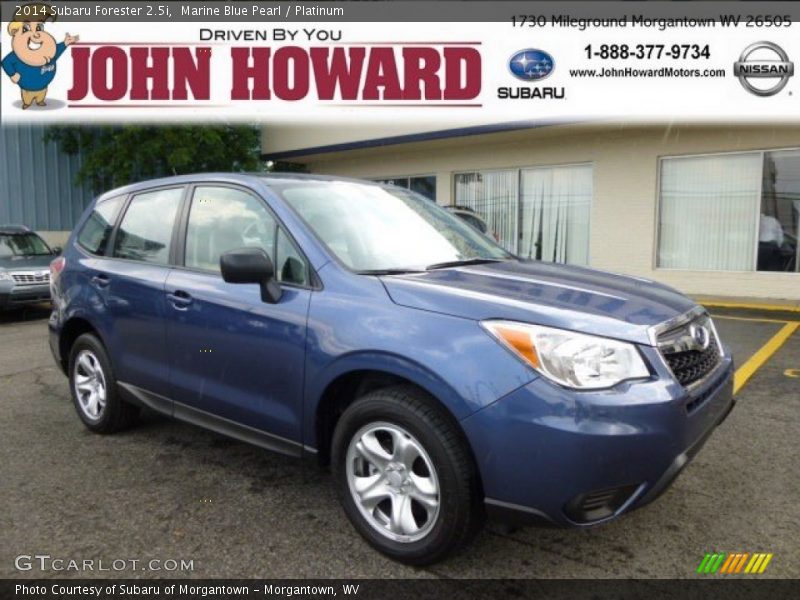 Marine Blue Pearl / Platinum 2014 Subaru Forester 2.5i