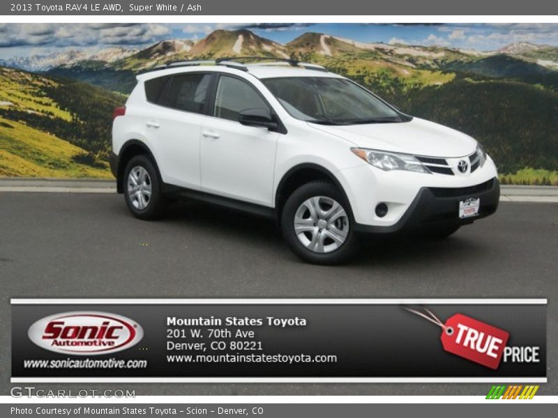 Super White / Ash 2013 Toyota RAV4 LE AWD