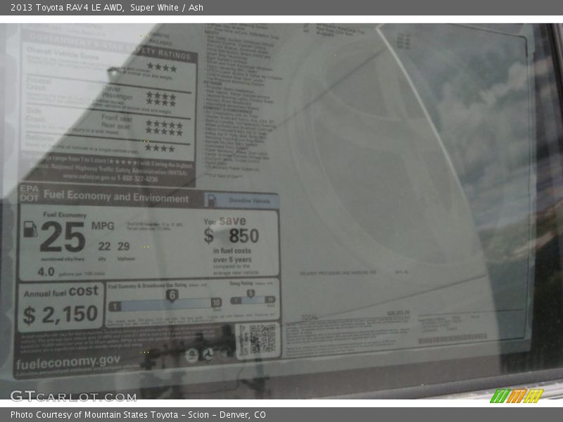 Super White / Ash 2013 Toyota RAV4 LE AWD