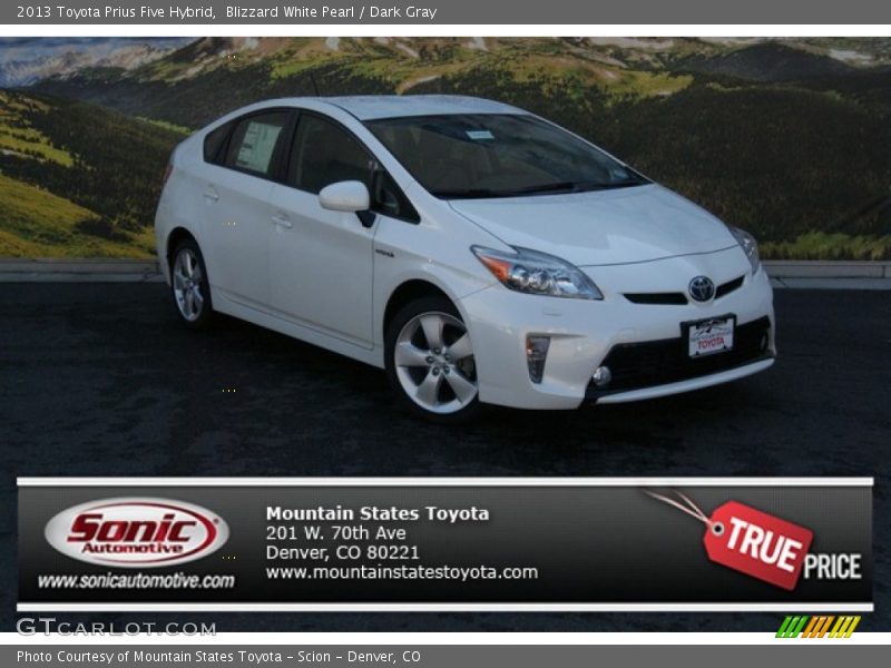Blizzard White Pearl / Dark Gray 2013 Toyota Prius Five Hybrid