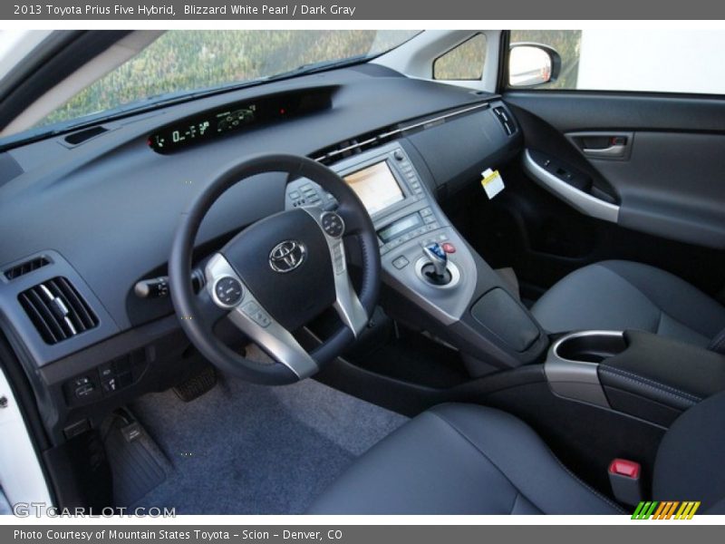 Blizzard White Pearl / Dark Gray 2013 Toyota Prius Five Hybrid