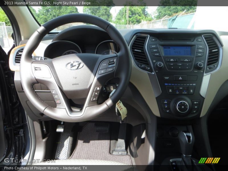 Night Sky Pearl / Beige 2013 Hyundai Santa Fe GLS