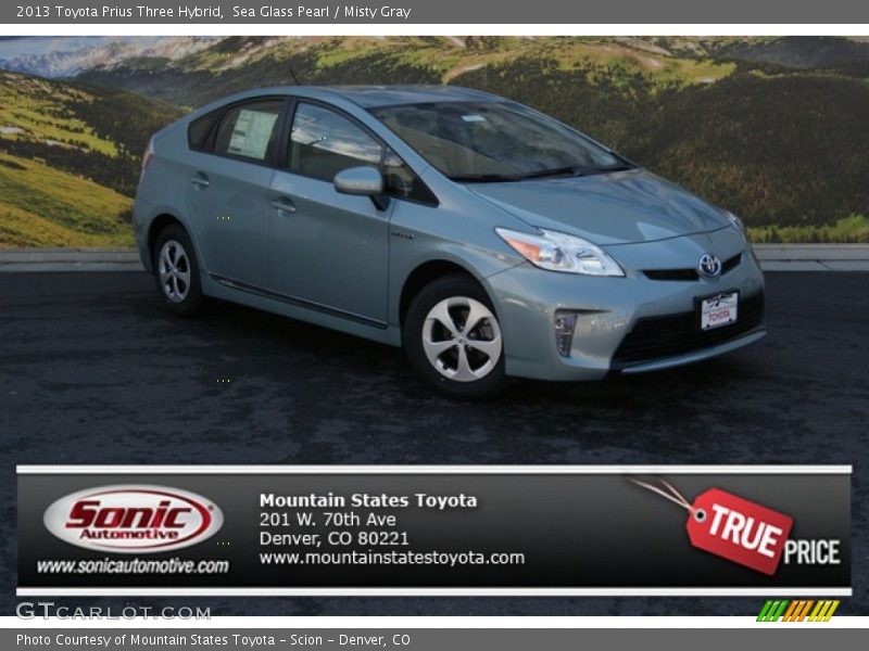 Sea Glass Pearl / Misty Gray 2013 Toyota Prius Three Hybrid