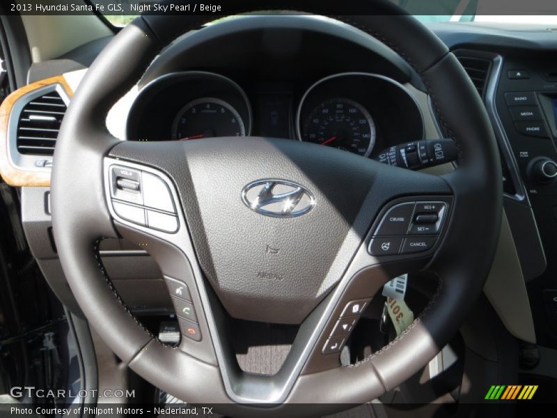 Night Sky Pearl / Beige 2013 Hyundai Santa Fe GLS