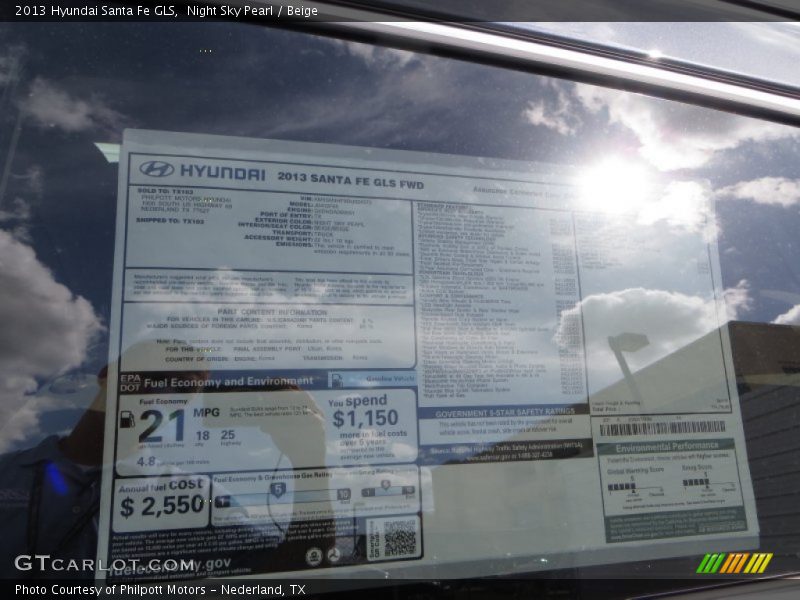 Night Sky Pearl / Beige 2013 Hyundai Santa Fe GLS