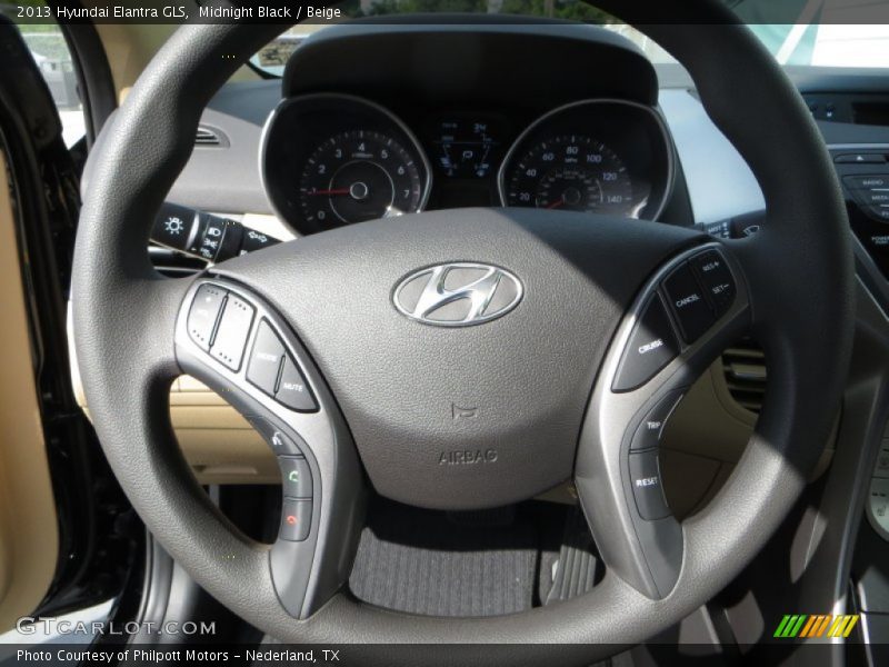 Midnight Black / Beige 2013 Hyundai Elantra GLS