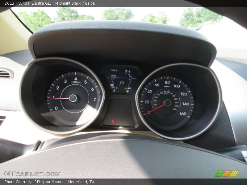 Midnight Black / Beige 2013 Hyundai Elantra GLS