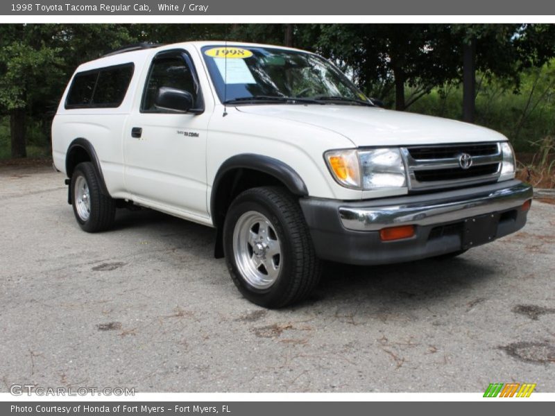 White / Gray 1998 Toyota Tacoma Regular Cab