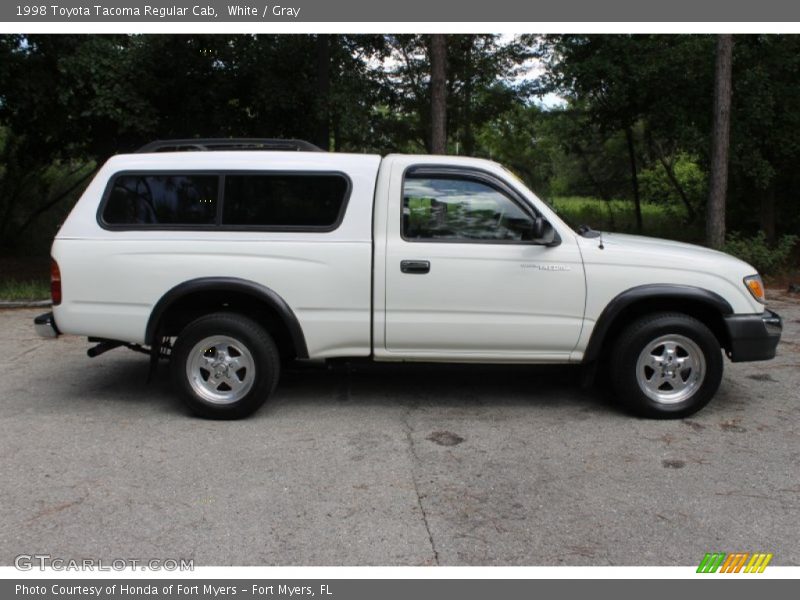 White / Gray 1998 Toyota Tacoma Regular Cab