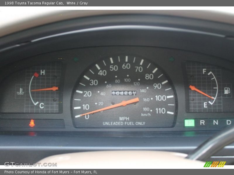 White / Gray 1998 Toyota Tacoma Regular Cab