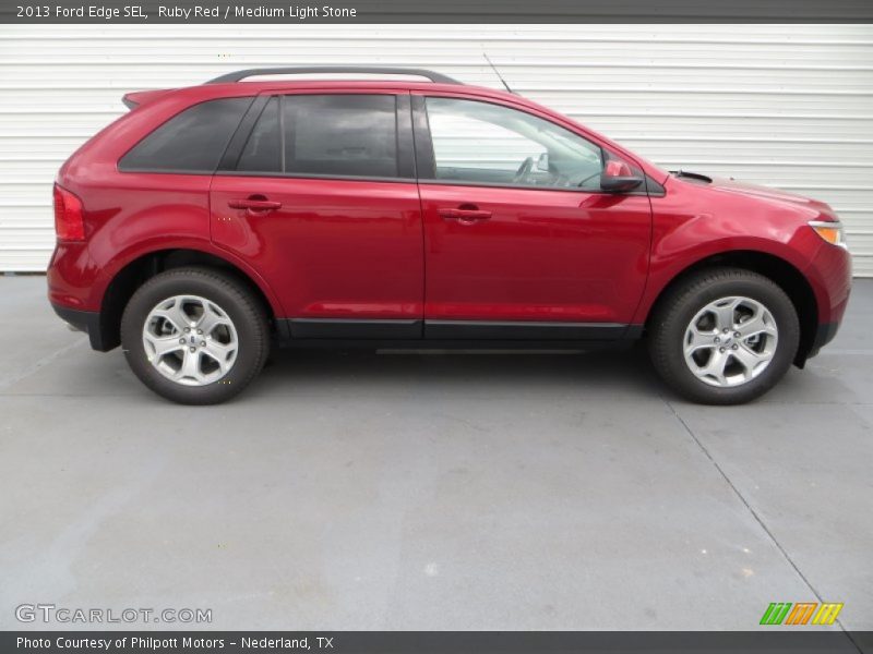 Ruby Red / Medium Light Stone 2013 Ford Edge SEL