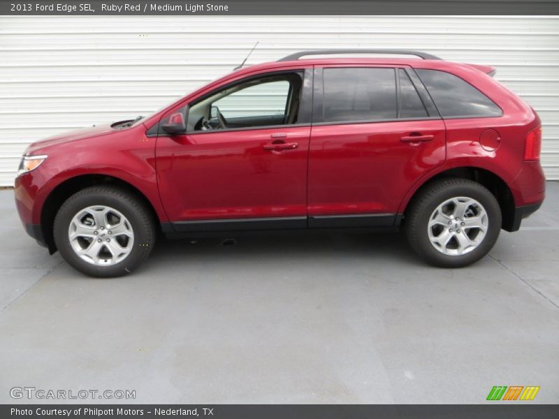 Ruby Red / Medium Light Stone 2013 Ford Edge SEL