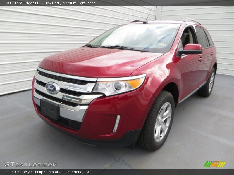 Ruby Red / Medium Light Stone 2013 Ford Edge SEL